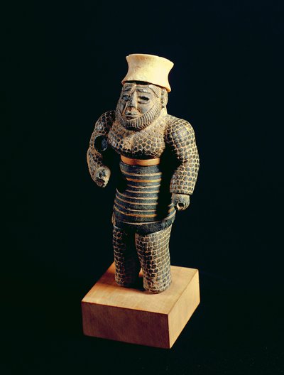 Estatuilla de un hombre barbudo con bigote, de Susa, suroeste de Irán de Elamite